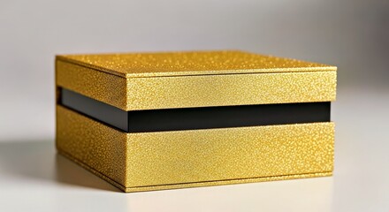 Luxury Cosmetic Box Mockup with Gold Glitter and Black Accents