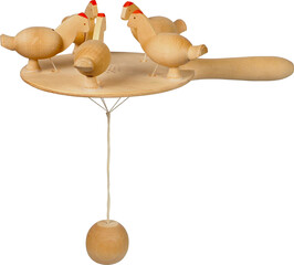 Classic wooden toy isolated on white background