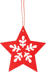 Red felt star, can be used as Christmas tree decoration