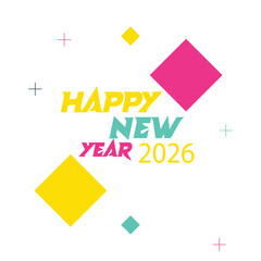 about colorful happy new year 2026 clipart png graphic
