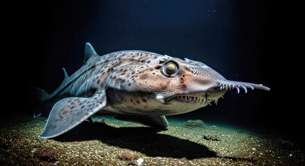 Marine Hatchetfish With Bioluminescent Body in Deep Ocean Waters