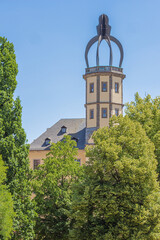 The tower of the Fulda Castle with its new crown which was installed in 2024