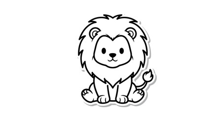 Cute Lion Cartoon Illustration with a Whimsical and Playful Design Perfect for Kids