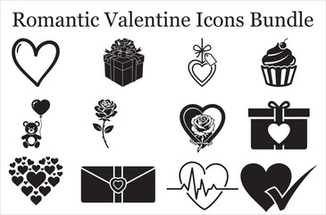 Valentine Day Black Clipart Pack