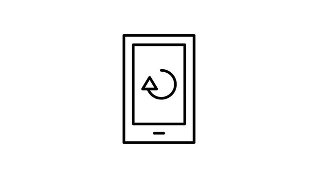 Black and white outline illustration of a cell phone, showcasing its basic shape and features.