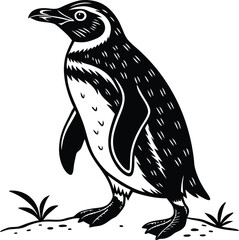 Christmas penguin silhouette design