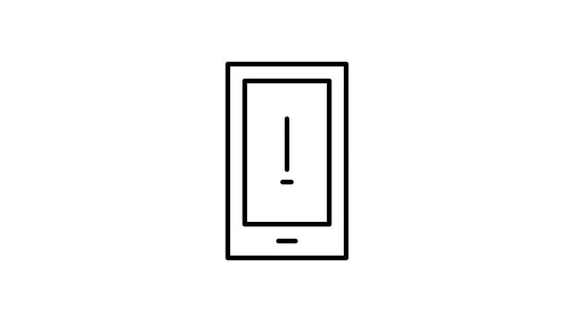 Black and white outline illustration of a cell phone, showcasing its basic shape and features.