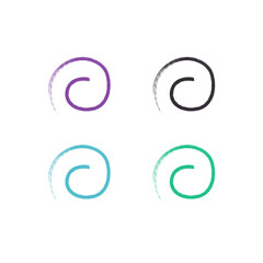 COLORFUL SWIRL SPIRALS DESIGN ELEMENTS VECTOR ISOLATED ON WHITE