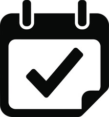 Calendar Check Mark Confirmation Icon Vector