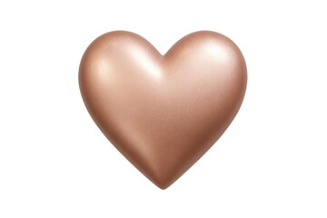 Fototapeta premium Rose gold metallic 3d heart symbol on transparent background