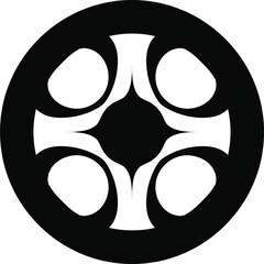 Abstract circular emblem geometric symbol vector