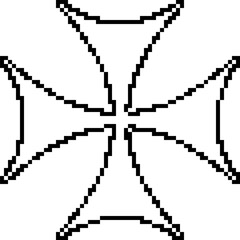 Fototapeta premium Bolnisi cross 8-bit pixel icon. Vector illustration.