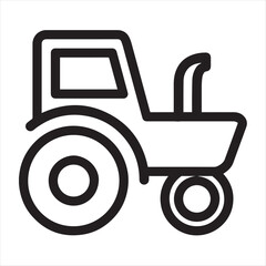 Tractor outline icon white