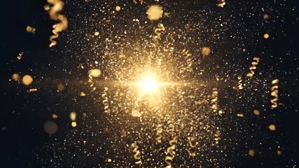 golden sparkle particle glitters light trail alpha channel loop 4k animation, shiny glowing gold stars on transparent background overlay design element
- Powered by Adobe