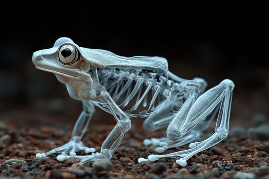 X-ray view of a frog showing bones and structure Generative AI