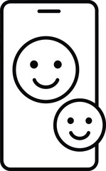 Smartphone with smile icons communication vector illustration