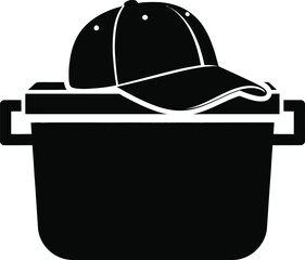 Cap inside container icon vector illustration