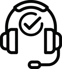 Customer Support Headset Checkmark Icon