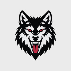 Fierce Wolf Head Mascot Logo Design.