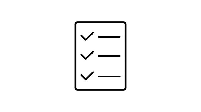 Checklist icon displayed on a black background, symbolizing task completion and organization.