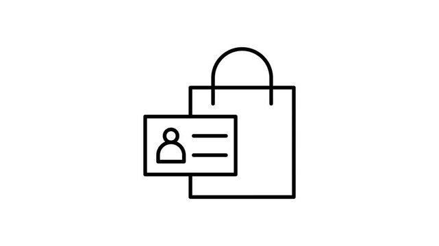 Simplified vector illustration of a shopping bag icon, symbolizing commerce and consumer goods.