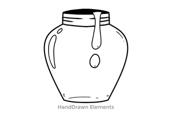 Transparent empty glass jar bottle isolated on a clean white background showing a clear water container for kitchen use