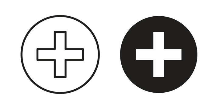 Plus icon pictogram in trendy outline style. icon, sign or symbol.