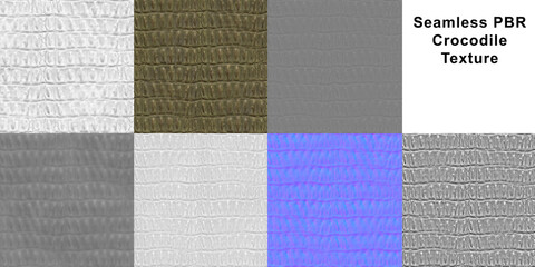 Seamless PBR Crocodile Texture 3D Design