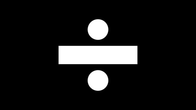 Division icon animation. mathematics calculating sign symbol motion. representing digital math icon 4k video footage.