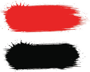 Red and Black Paint Brush Stroke Vector