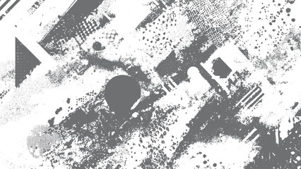Fototapeta premium Abstract grunge texture with dust particles and scratch marks on white background. Dirty overlay texture with grain and dust for vintage screen and grunge image effects. 