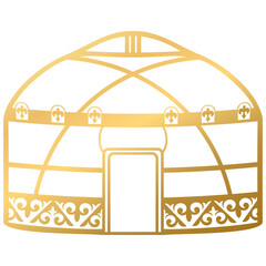 Golden Kazakh yurt ornament S1-04