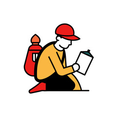 construction worker with clipboard