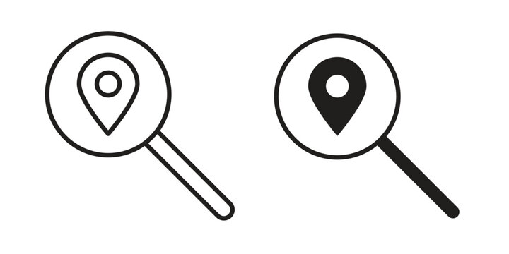 Search Location icon pictogram in trendy outline style. icon, sign or symbol.