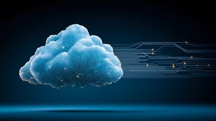 Innovative digital cloud technology illuminating the future of data storage and communication