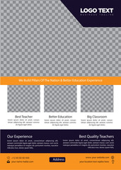 Grey and Orange Multi-Photo Education Template