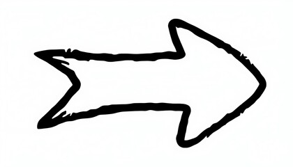 Hand Drawn Arrow on White Background