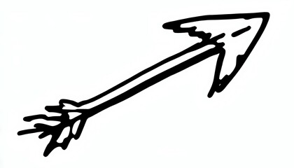 Hand Drawn Arrow on White Background