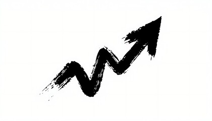 Hand Drawn Arrow on White Background