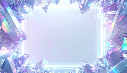 淡いブルーホワイトの結晶フレーム