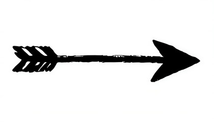 Hand Drawn Arrow on White Background