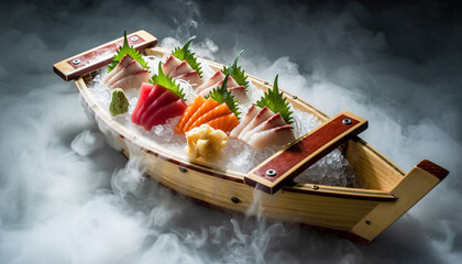 sushi rolls with salmon