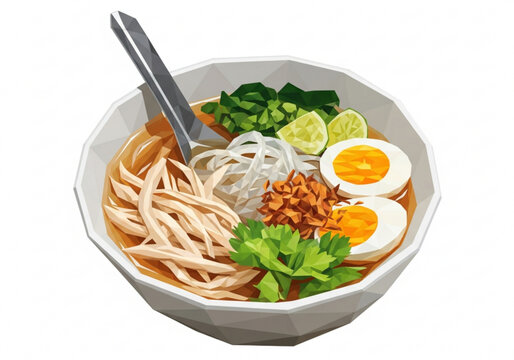 I made a 3D design of a typical Indonesian food called soto chicken