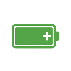 Obraz premium Flat Solid Green Full Battery Power Indicator Icon