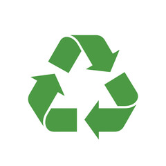 Obraz premium Minimal Flat Green Recycle Symbol Icon Isolated on White