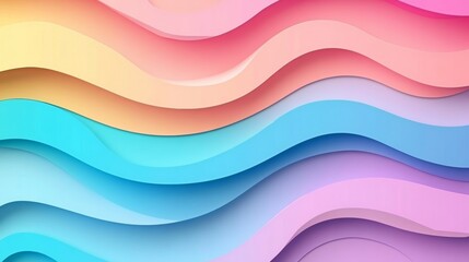 Fototapeta premium Abstract Pastel Waves Gradient Background Animation for Smooth Flow Desktop Wallpaper