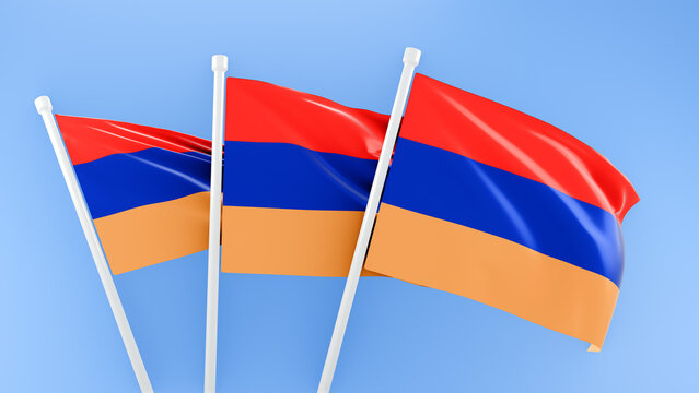 Armenia flag of silk-3D illustration. 3d render. - Powered by Adobe