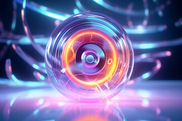 Abstract Colorful music 3d rendering element