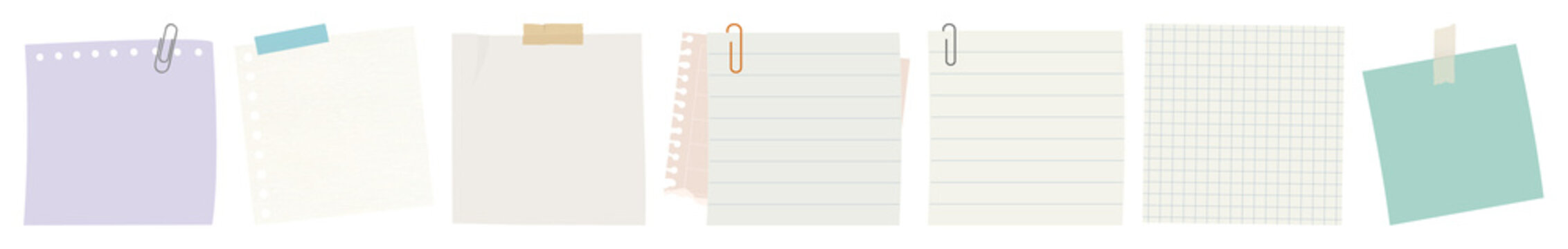 PNG Colorful paper notes collection, element set on transparent background