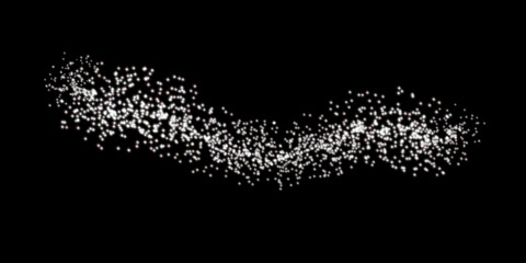 Obraz premium Brush stroke white on black background sparkle illustration of a silhouette of a brush